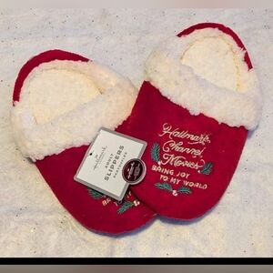 Hallmark Small Red Slippers with White Trim